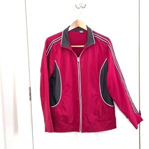 Women's Jogging Jacket Full Zipper Cranberry Size XL